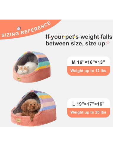 Cama Cueva para Gatos Jiupety Grande Arcoíris Antideslizante