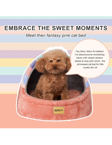 Cama Cueva para Gatos Jiupety Grande Arcoíris Antideslizante