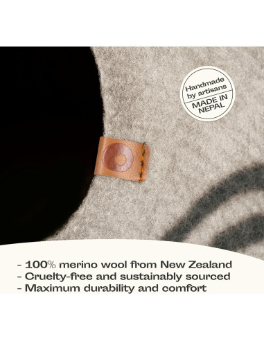 Cueva para Gatos MEOWFIA Mediana de Lana Merino Gris Claro