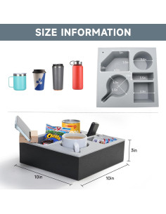 Soporte de Bebida para Sofá Fiveisix Negro 25,4x25,4cm 2