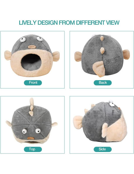 Cama para Gatos Lcybem Grande Gris Cueva Acolchada Lavable