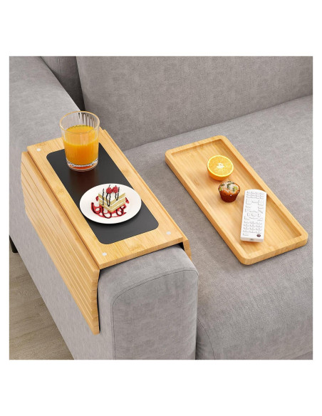 Mesa de Brazo de Sofá XINYOEC de Bambú - Antideslizante