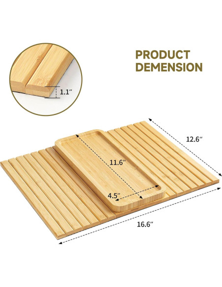 Mesa de Brazo de Sofá XINYOEC de Bambú - Antideslizante