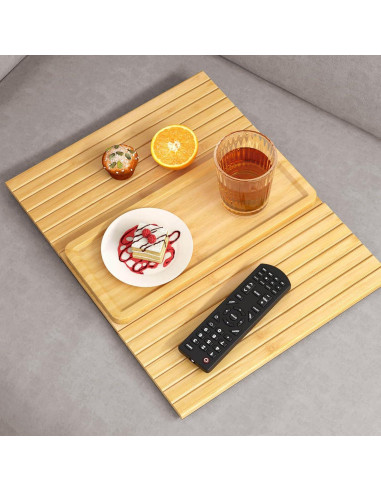 Mesa de Brazo de Sofá XINYOEC de Bambú - Antideslizante