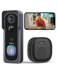 Cámara Timbre Inalámbrico BOIFUN J1 HD 2K 166 Visión Nocturna