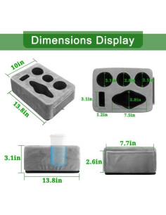 Cojín Soporte Bebidas NISDOING 5 Agujeros Gris 2