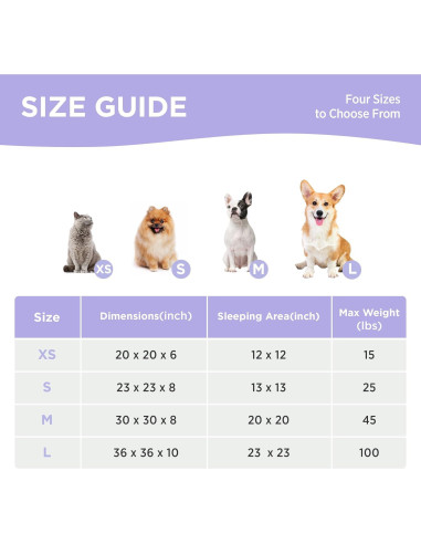 Cama para Gatos y Perros Lesure - Flor Terciopelo Crema