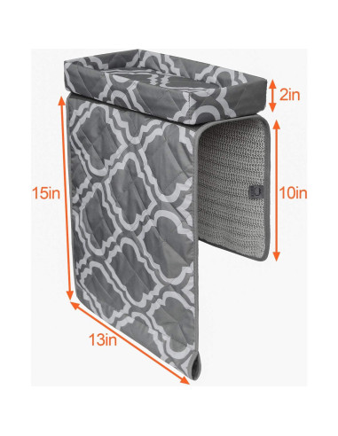 Organizador de reposabrazos MDSTOP Gris 81x33 cm con bandeja