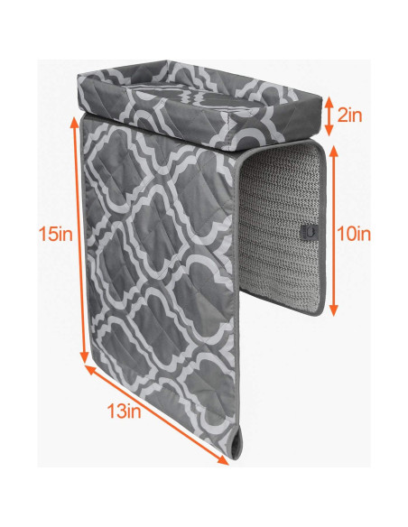 Organizador de reposabrazos MDSTOP Gris 81x33 cm con bandeja