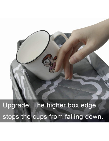 Organizador de reposabrazos MDSTOP Gris 81x33 cm con bandeja