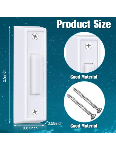 Botón de Timbre Iluminado Saillong con Luz LED Blanco