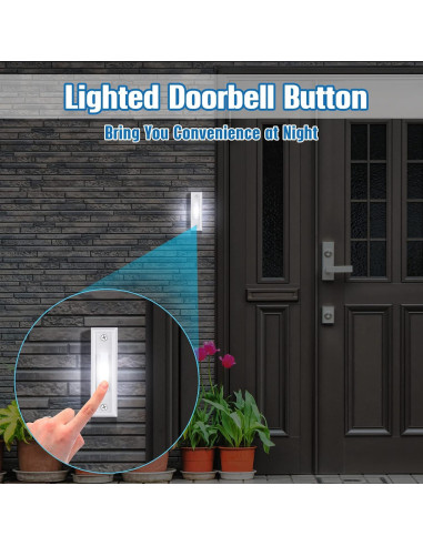 Botón de Timbre Iluminado Saillong con Luz LED Blanco