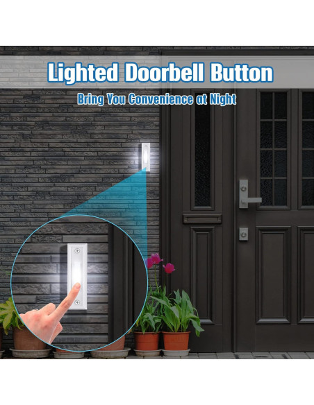 Botón de Timbre Iluminado Saillong con Luz LED Blanco