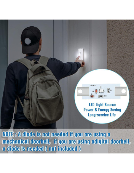 Botón de Timbre Iluminado Saillong con Luz LED Blanco