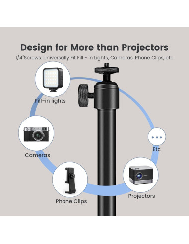 Soporte para Proyector Aurzen 120 cm Altura 8,16 kg Estable