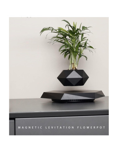 Maceta Flotante Magnética GUIYING Hexagonal Negra 30 cm