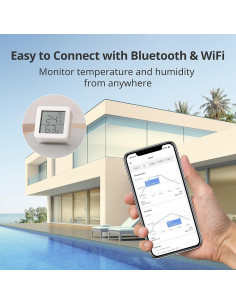 SwitchBot Termómetro Higrómetro WiFi con Hub, Sensor 230g 2