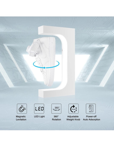 Soporte de Exhibición de Zapatos Flotante Yegvea 360 LED