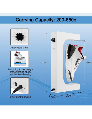 Soporte de Exhibición de Zapatos Flotante Yegvea 360 LED