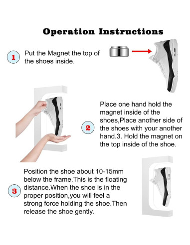 Soporte de Exhibición de Zapatos Flotante Yegvea 360 LED