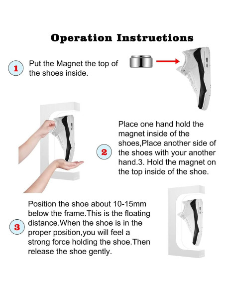Soporte de Exhibición de Zapatos Flotante Yegvea 360 LED