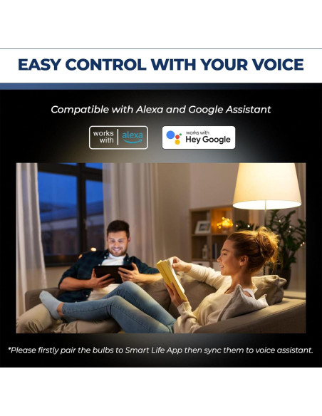 Bombillas Inteligentes WiFi 11W 1350LM E26 RGB 4Pcs