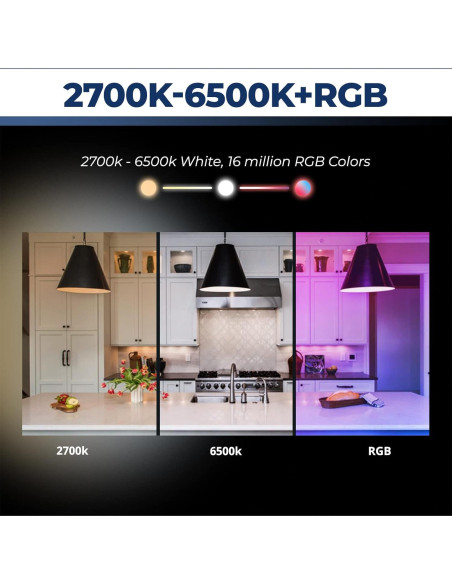 Bombillas Inteligentes WiFi 11W 1350LM E26 RGB 4Pcs