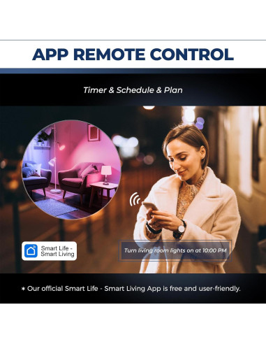 Bombillas Inteligentes WiFi 11W 1350LM E26 RGB 4Pcs