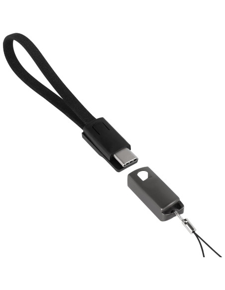 Cable BoxWave USB Tipo-C Cargador de Llave 20 cm Negro