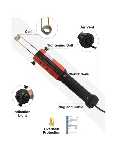 Calentador de Inducción Flieeya 1200W 8 Bobinas LED