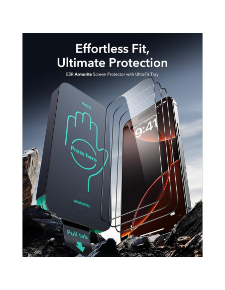 ESR Cristales 9H+ para iPhone 16 Pro Max - Paquete de 3