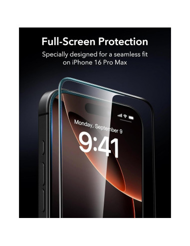 ESR Cristales 9H+ para iPhone 16 Pro Max - Paquete de 3