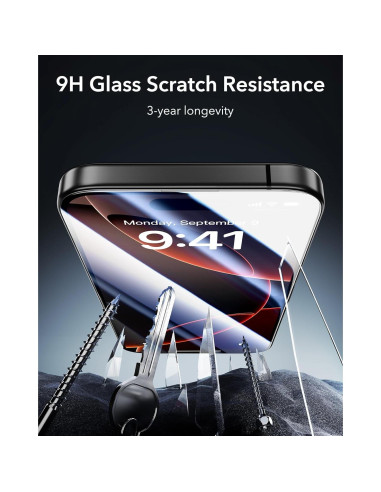 ESR Cristales 9H+ para iPhone 16 Pro Max - Paquete de 3