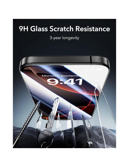 ESR Cristales 9H+ para iPhone 16 Pro Max - Paquete de 3