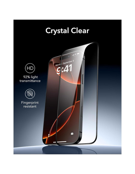 ESR Cristales 9H+ para iPhone 16 Pro Max - Paquete de 3