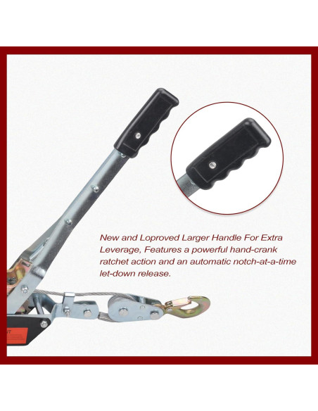 Extractor de Palanca BIGREAT 2 Toneladas con Ganchos y Correa