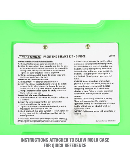 Kit de Servicio de Suspensión Delantera OEMTOOLS 26554 5 Piezas