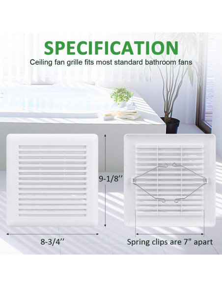 Rejilla de Ventilación WKZO C350GN para Baño 23x22 cm