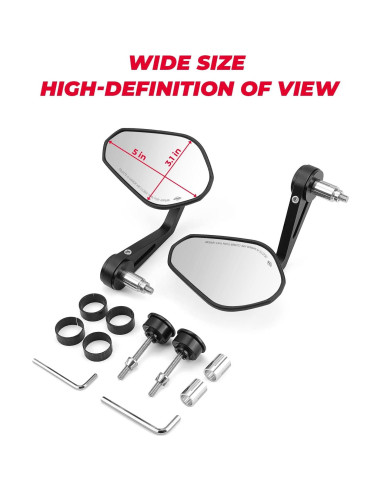 Espejos de Manillar KEMIMOTO 360 Aluminio 12.7x7.87cm