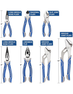 Juego de Alicates COMOWARE 7 Piezas con Bolsa Rodante 2