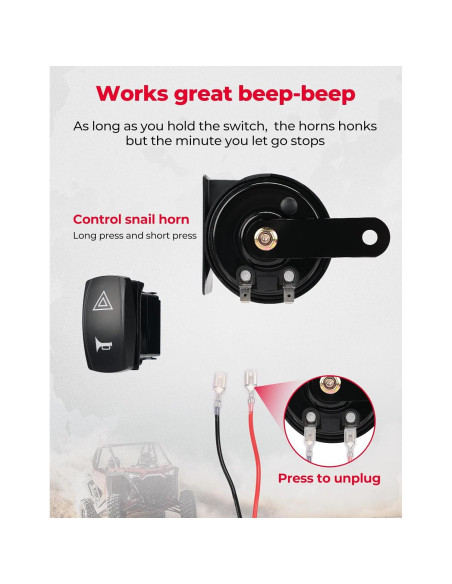 KEMIMOTO Kit de Señalización UTV con Claxon y Luz Ámbar