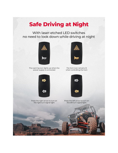 KEMIMOTO Kit de Señalización UTV con Claxon y Luz Ámbar