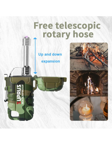 Encendedor a Prueba de Agua SUPRUS Recargable USB-C Camuflaje