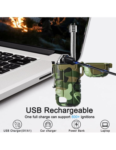 Encendedor a Prueba de Agua SUPRUS Recargable USB-C Camuflaje