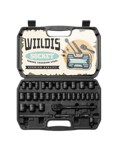 Juego de Enchufes de Impacto WIILDIS 33 Piezas CR-V