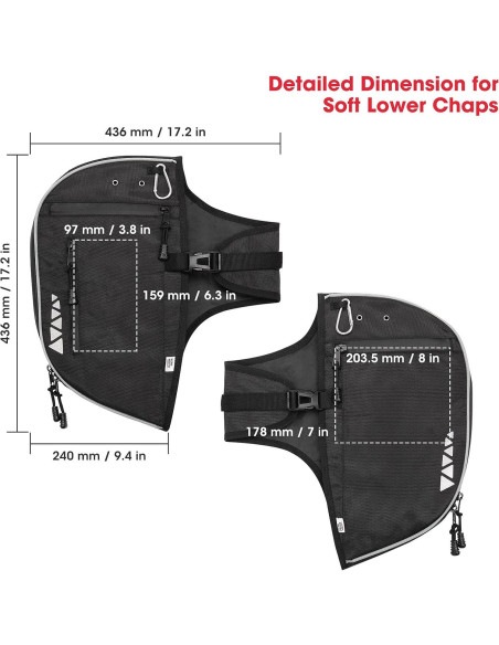 Chaps Bajos Suaves KEMIMOTO para Motocicletas Touring 1980-2025