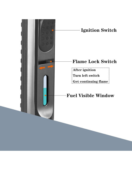 Encendedor Butano Yeuligo K7-TH Largo Ajustable 19.3 cm