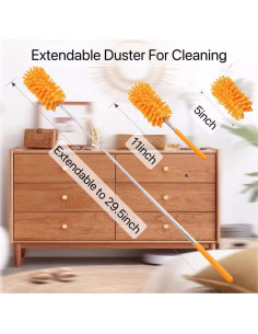 Duster de Microfibra Eichopmen 6 Pcs con Polo Extensible 28-75 cm 2