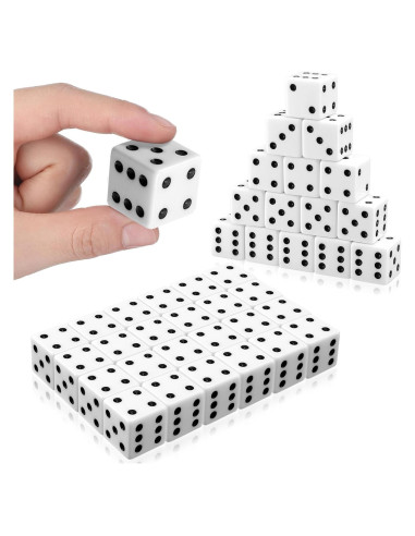 Dados Jumbo 30 Pcs Poen 25 mm Tema Casino Blancos
