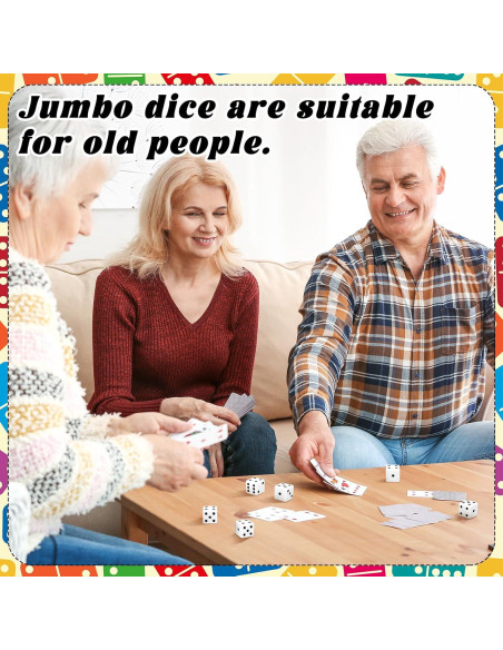 Dados Jumbo 30 Pcs Poen 25 mm Tema Casino Blancos